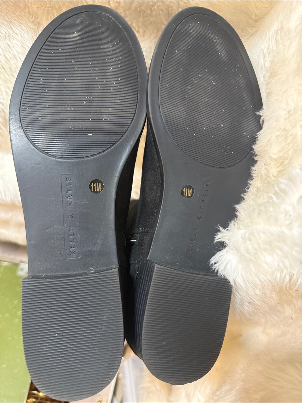 Kelly & Katie Lanner NWOT Black Knee High Boots Size 11M Faux Suede Riding Boots - Picture 5 of 7